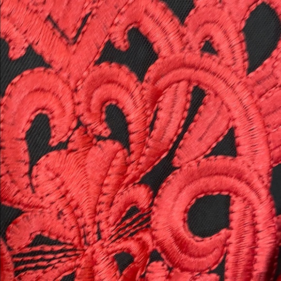 Foxiedox Red and Black Embroidered Dress Sz 2 New! - Picture 12 of 16